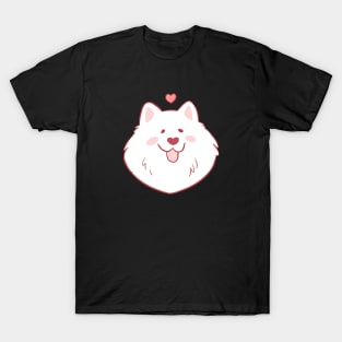 Cute Samoyed face with a heart illustration T-Shirt